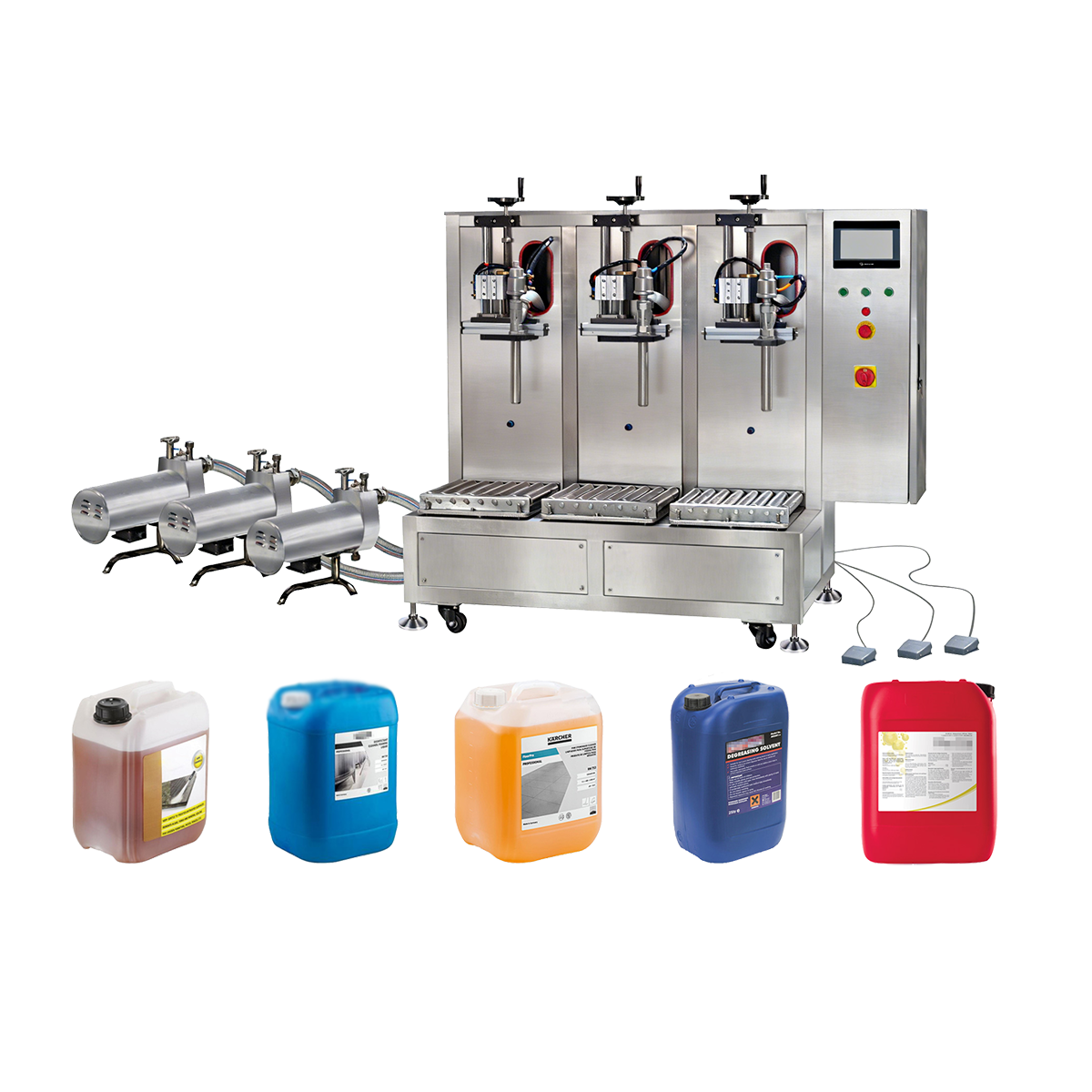 3-Head Automatic Gravity Bulk Filling Machine - Full View | Tranfull
