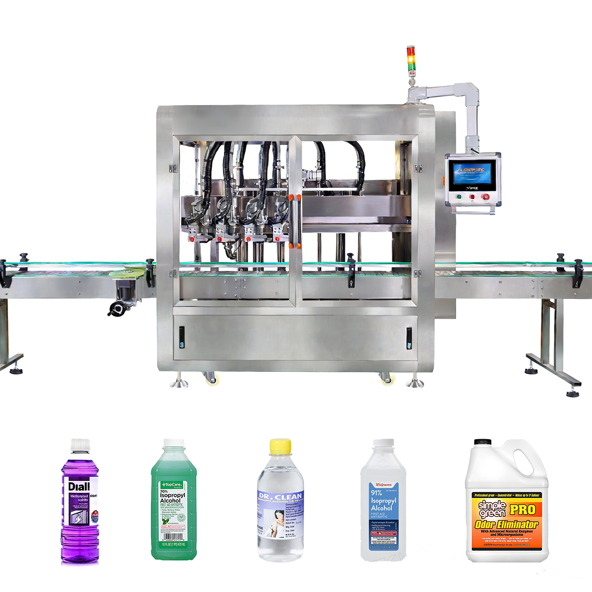 4-Head Mobile Liquid Filling Machine - Full View | Tranfull