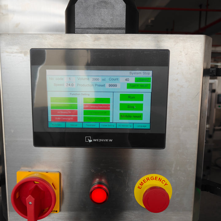4-head liquid filling machine touchscreen control panel - Tranfull