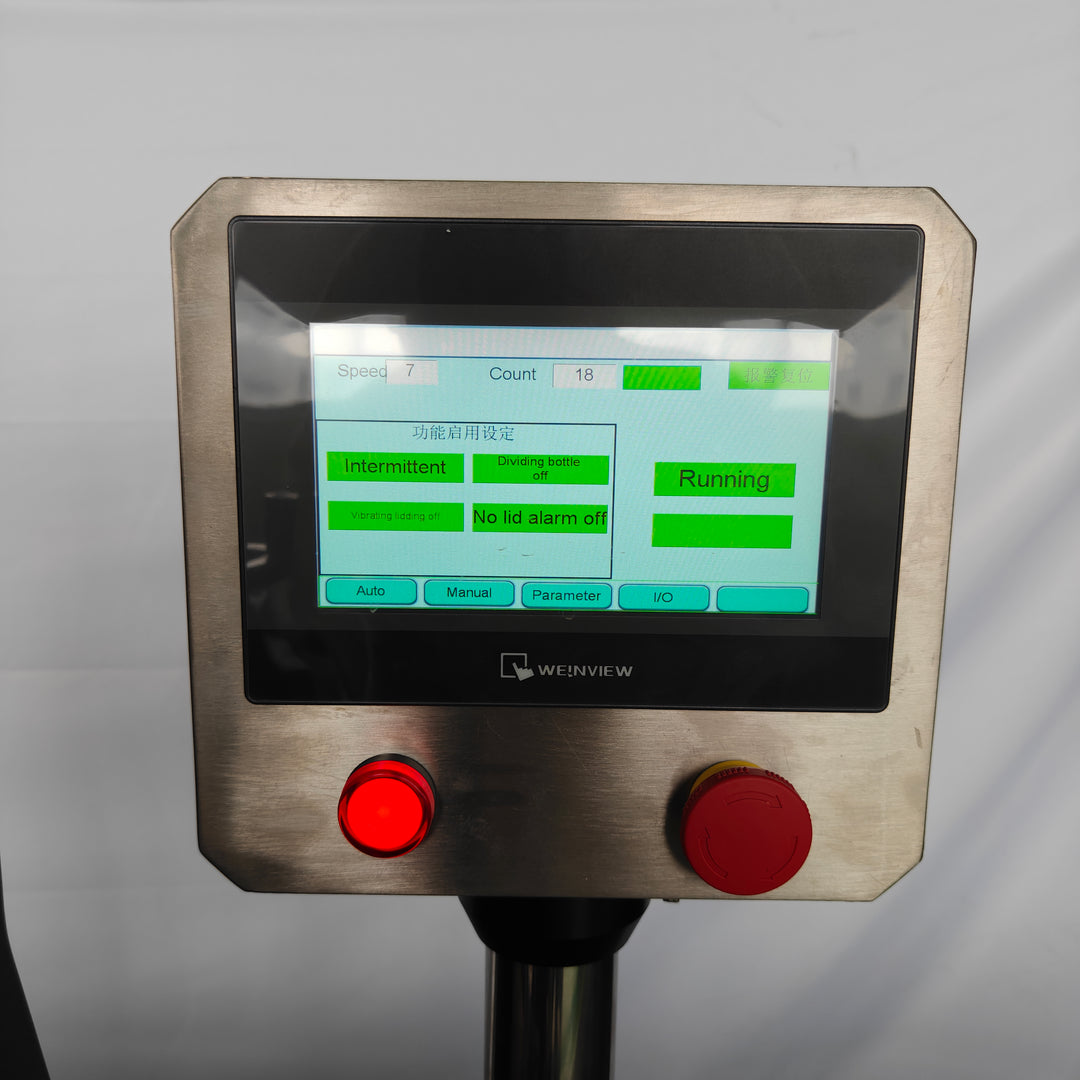 HMI touchscreen control panel of 4-wheel capping machine - Tranfull