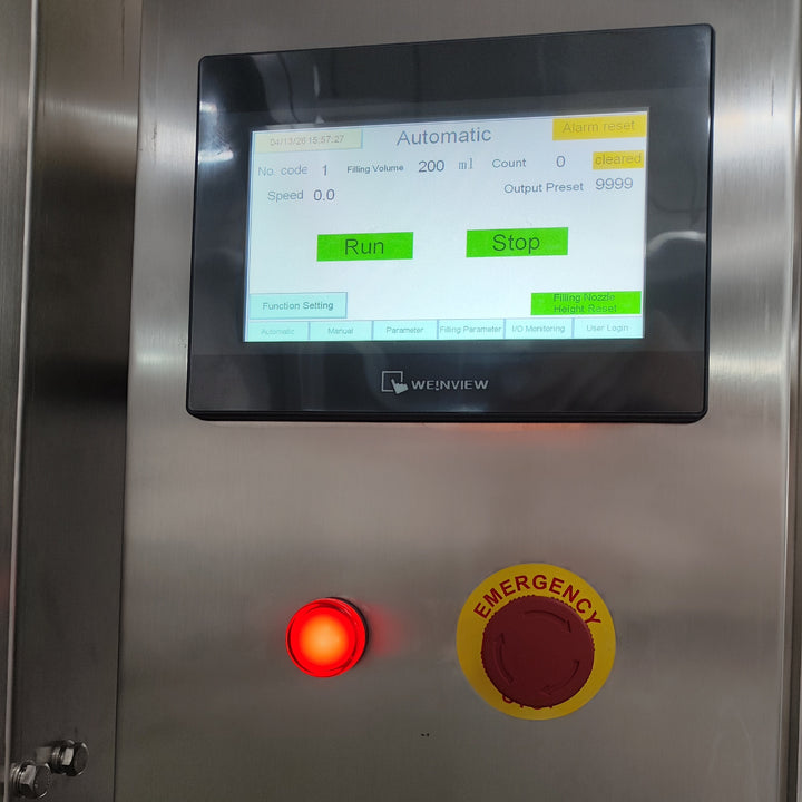 6-Head Gear Pump Liquid Filling Machine Touch Screen Control Panel - Tranfull