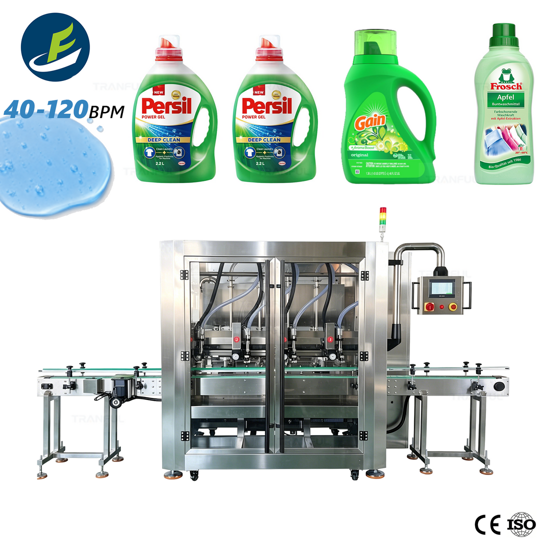 Automatic 4-head laundry detergent filling machine 40-320bpm - Tranfull