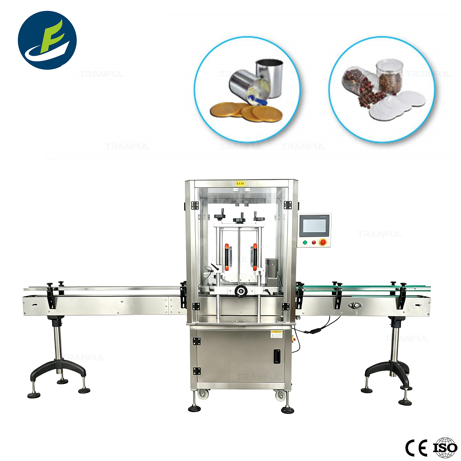 Automatic press-on capping machine inline snap capper CE ISO - Tranfull