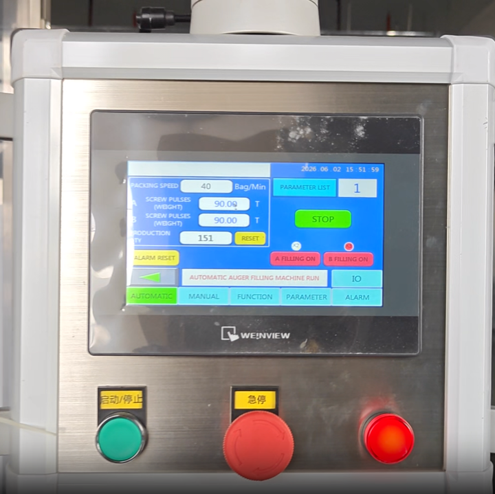 Powder filling machine touch screen control panel - Tranfull