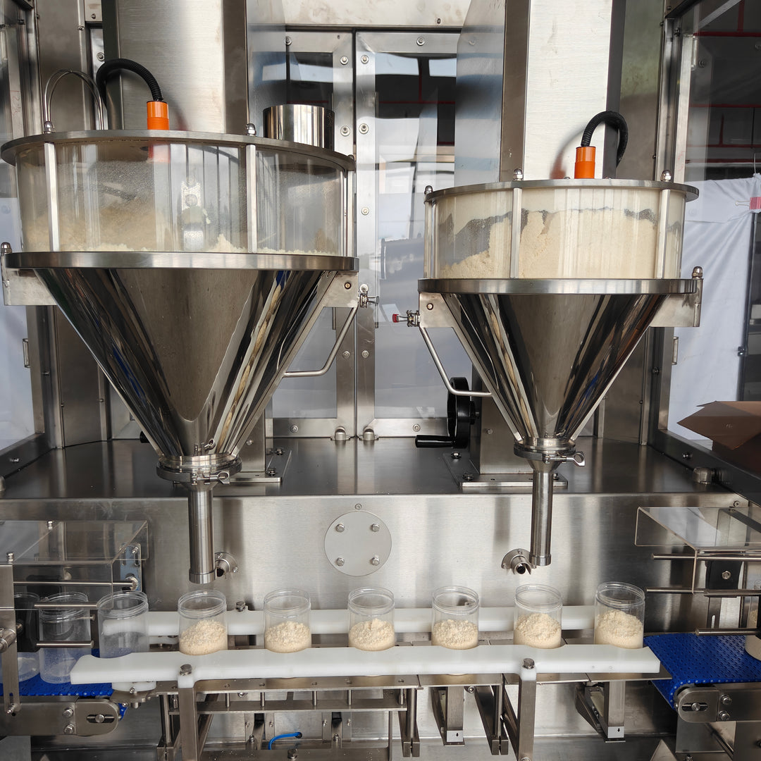 Auger filling head double nozzle powder filler detail - Tranfull