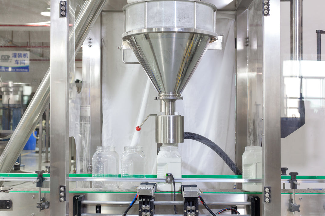 Auto Spice Powder Filling Machine - Side View | Tranfull