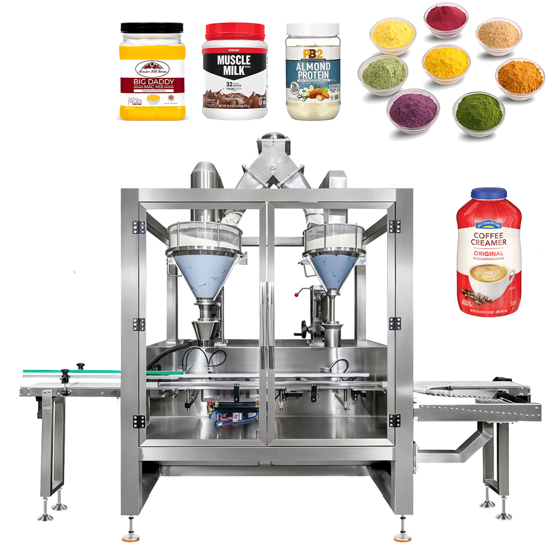 Large Capacity Double-Head Weighing Powder Filling Machine for Big Drums - Full View | Tranfull