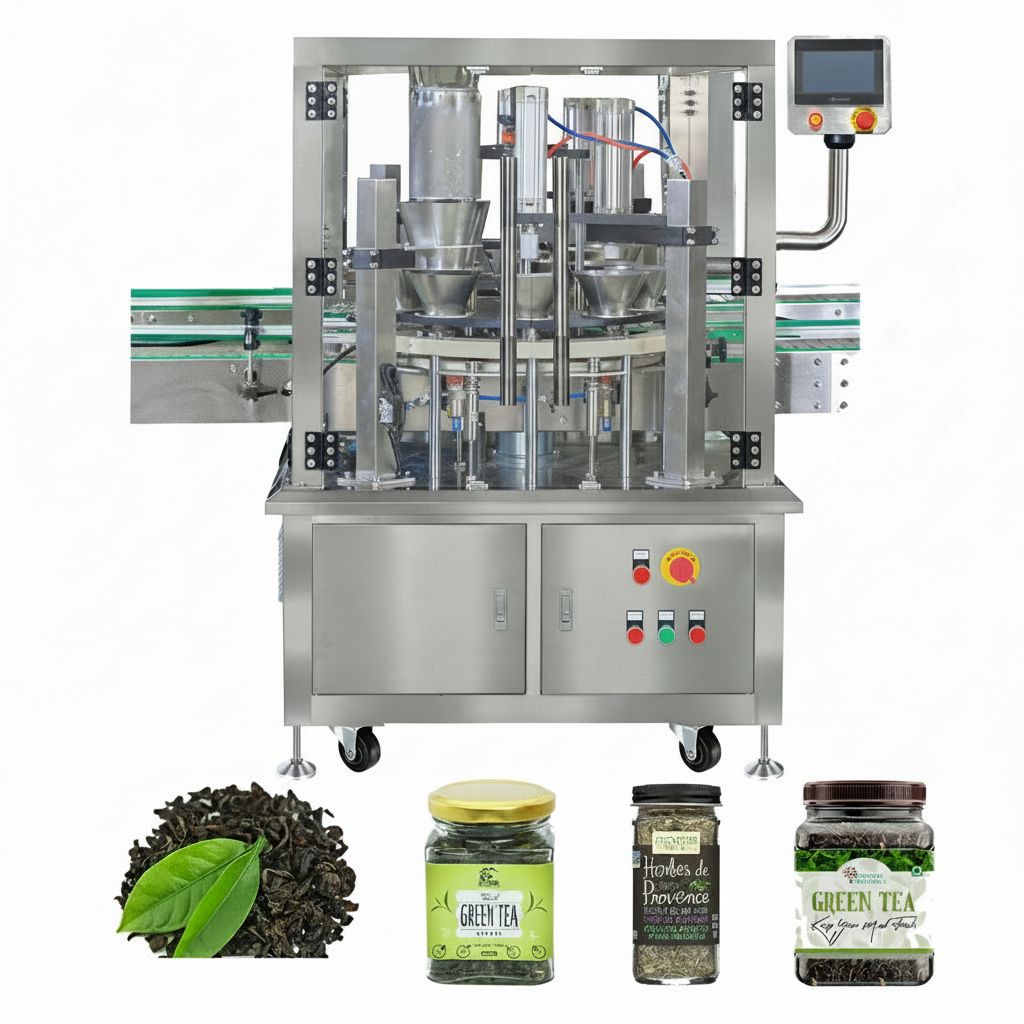 Double Turntable Granule Filling Machine - Full View | Tranfull