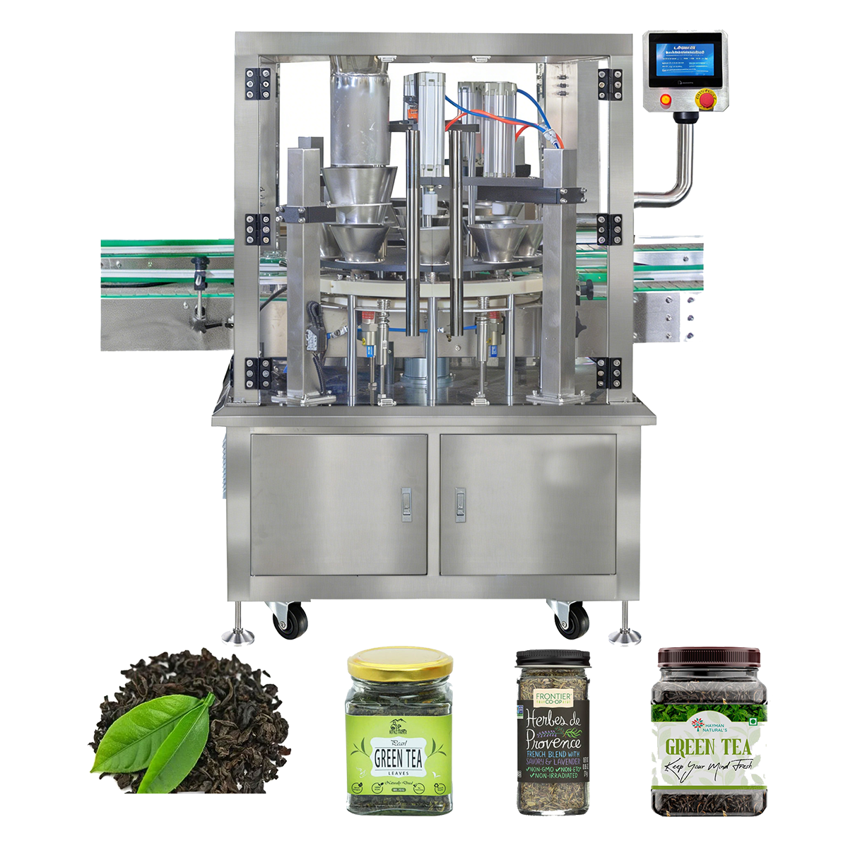 Double Turntable Granule Filling Machine - Full View | Tranfull