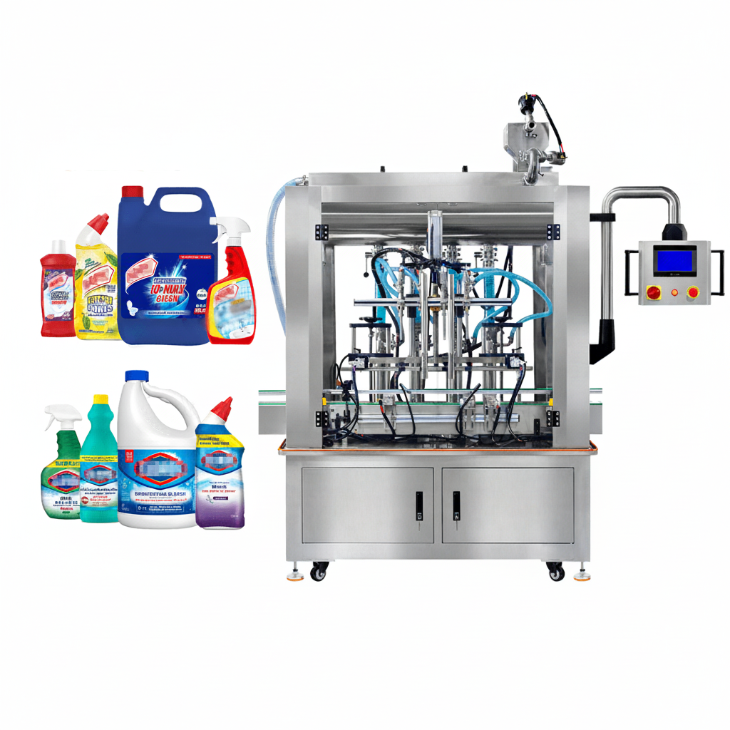 Piston Type Bottle Filling Machine for Oil Shampoo Cosmetic - Full View | Tranfull