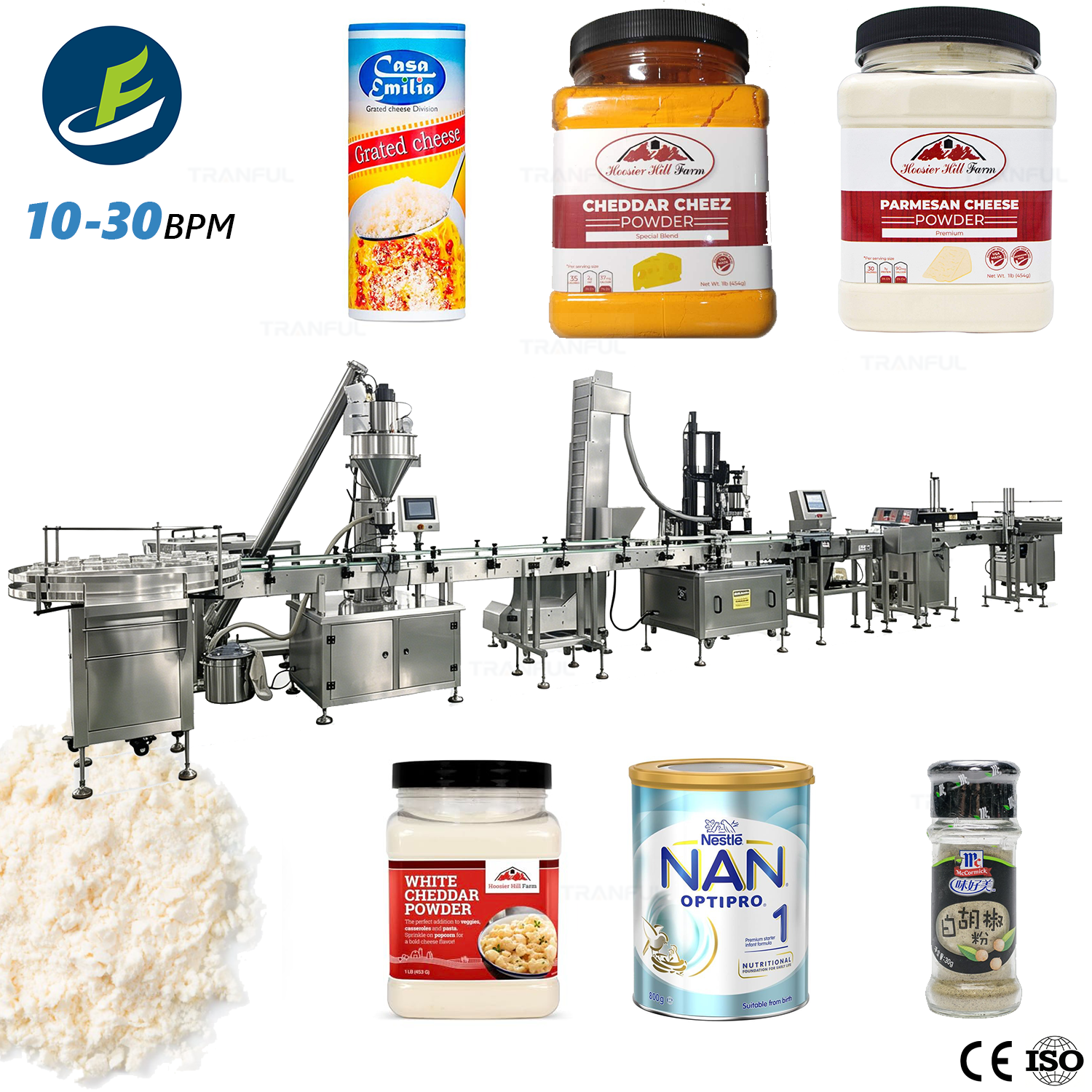 Automatic cheese powder auger filling production line video - Tranfull