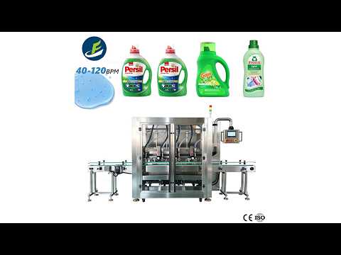 Automatic 4-head laundry detergent filling machine video - Tranfull