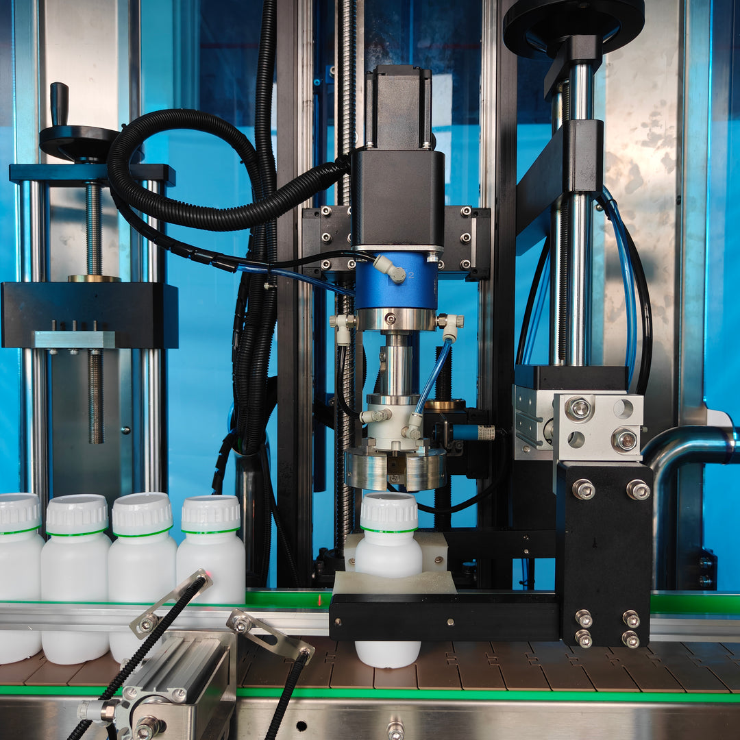 Conveyor system of single head servo capping machine - Tranfull