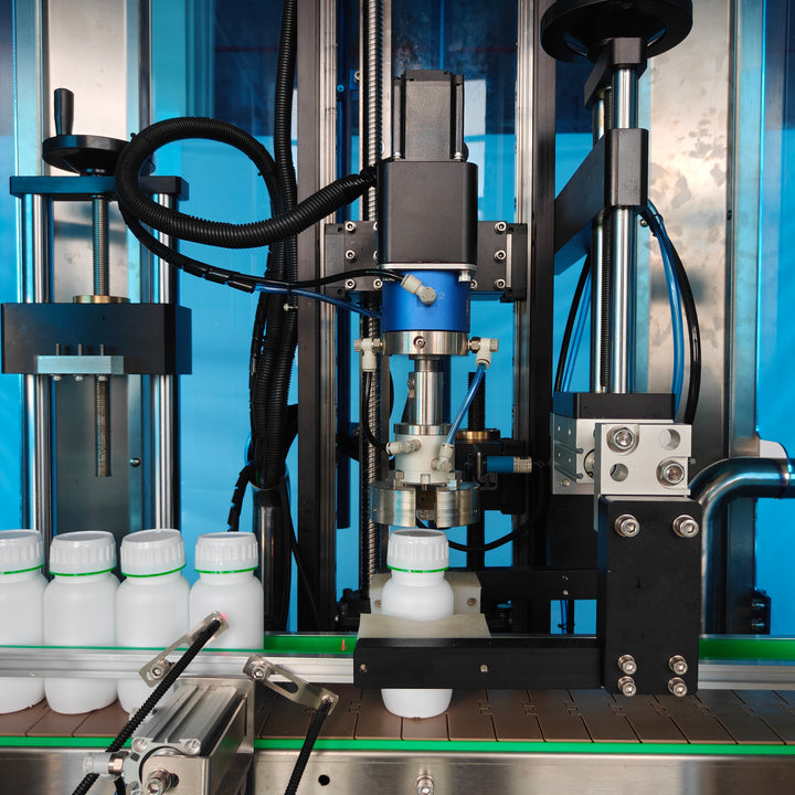 Conveyor system of single head servo capping machine - Tranfull
