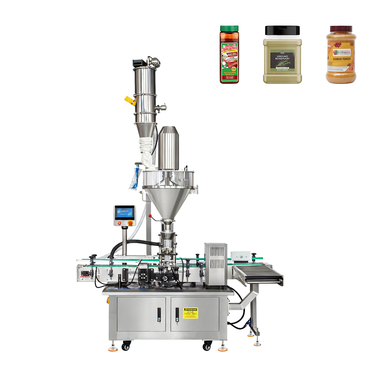 Spice Protein Chemical Powder Filling Machine 10-30 Cans Per Min - Full View | Tranfull