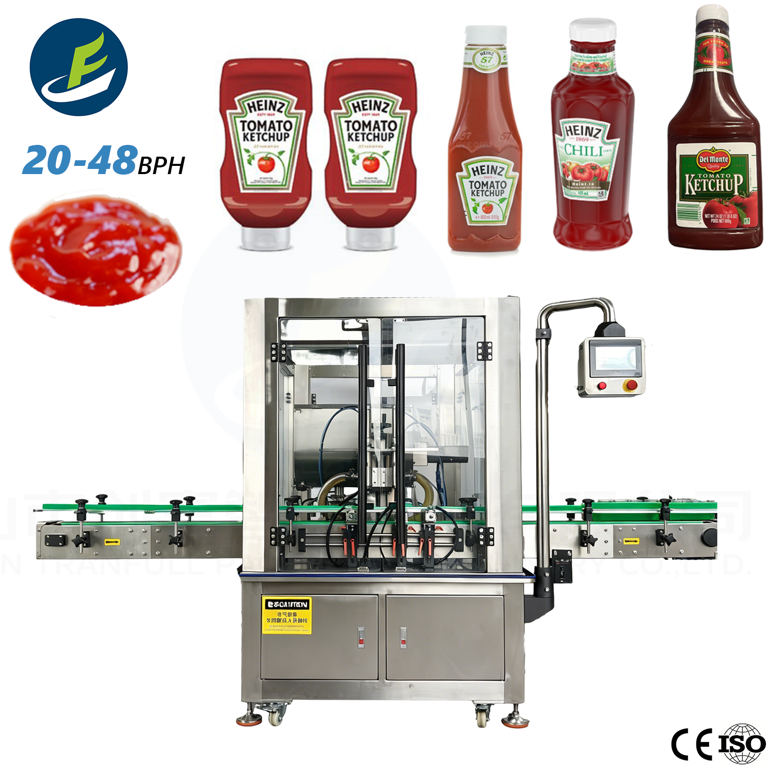 Automatic tomato sauce ketchup filling machine 20-48 BPH - Tranfull